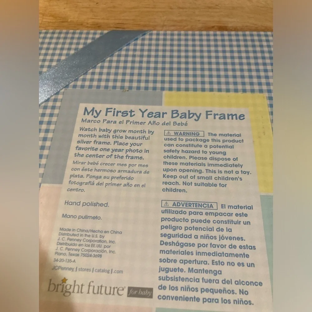 Vintage My 1st year baby frame .A frame with a years worth of photos. Boy. NWT